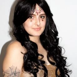 Bell's Wigs Deluxe Long Black Curly Wig