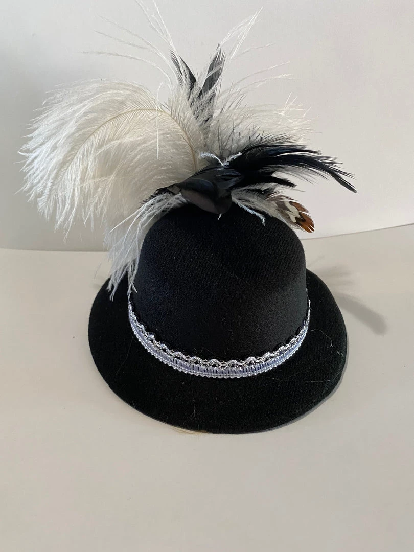 Hurly-Burly Steampunk Mini Hat White Bow And Heart (N) 6 Hurly-Burly Steampunk Mini Hat White Bow And Heart (N)