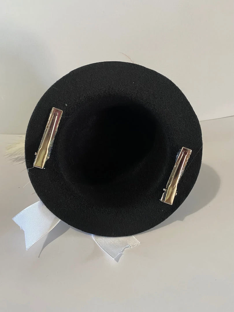 Hurly-Burly Steampunk Mini Hat White Bow And Heart (N) 7 Hurly-Burly Steampunk Mini Hat White Bow And Heart (N)