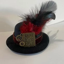 Hurly-Burly Steampunk Mini Hat Black Square Clock (P)