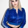 Moo Moo Royal Blue Sequin Mini Bomber Jacket
