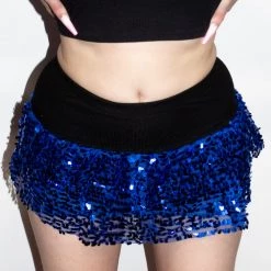 Moo Moo Royal Blue Sequin Mini Skirt Women's