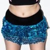 Moo Moo Light Blue Sequin Mini Skirt