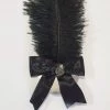 Craft 1920's Gatsby Accessories Black Gatsby Feather Gem Bow Hair Clip