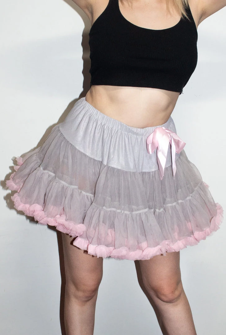 Melody Wang Deluxe Grey And Pink Petticoat Women's 3 Melody Wang Deluxe Grey And Pink Petticoat Women's