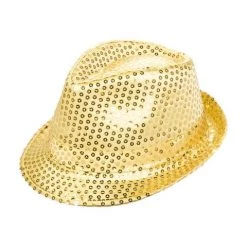 Trademart Gold Sequined Fedora Celebrations