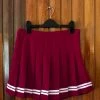 Hurly-Burly Wine Red Tennis Pleat Skirt Skirts