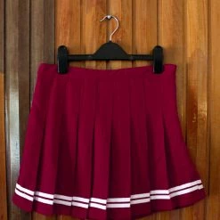 Hurly-Burly Wine Red Tennis Pleat Skirt Skirts