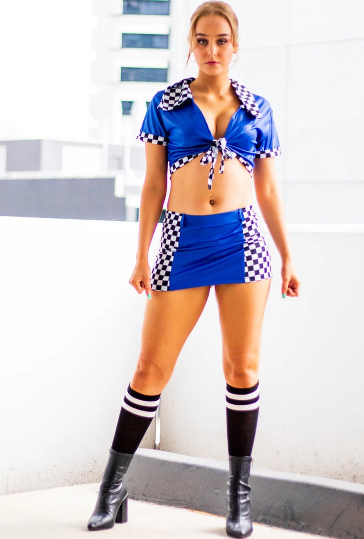 Cosplay Uniforms Blue Racer Girl Set 3 Cosplay Uniforms Blue Racer Girl Set