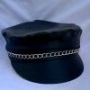 Sweidas Leather Look Biker Hat With Chain 2 Sweidas Leather Look Biker Hat With Chain
