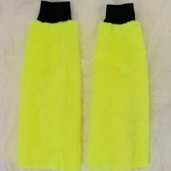 Hurly-Burly (D) Festival Wear Fluoro Yellow Fluffy Leg Warmers