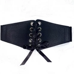 Malltop Corset Cincher Belt With Ribbon Black Belts & Harnesses
