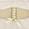 Malltop Corset Cincher Belt With Ribbon Cream Belts & Harnesses 1 Malltop Corset Cincher Belt With Ribbon Cream Belts & Harnesses