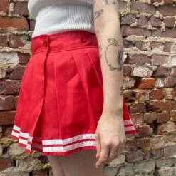 Cara Adjustable Red Cheerleader Skirt