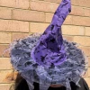Hurly-Burly Purple And Black Tulle Witch Hat Halloween