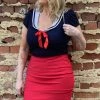 Hurly-Burly (D) Classic Red Pencil Skirt Skirts