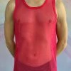 Body By Gabriel T-Shirts Fluro Pink Fishnet Singlet