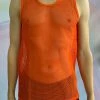 Body By Gabriel T-Shirts Bright Orange Fishnet Singlet