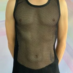 Body By Gabriel Black Fishnet Singlet