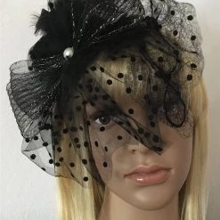 Hurly-Burly Black Tulle Mini Steampunk Hat (T)
