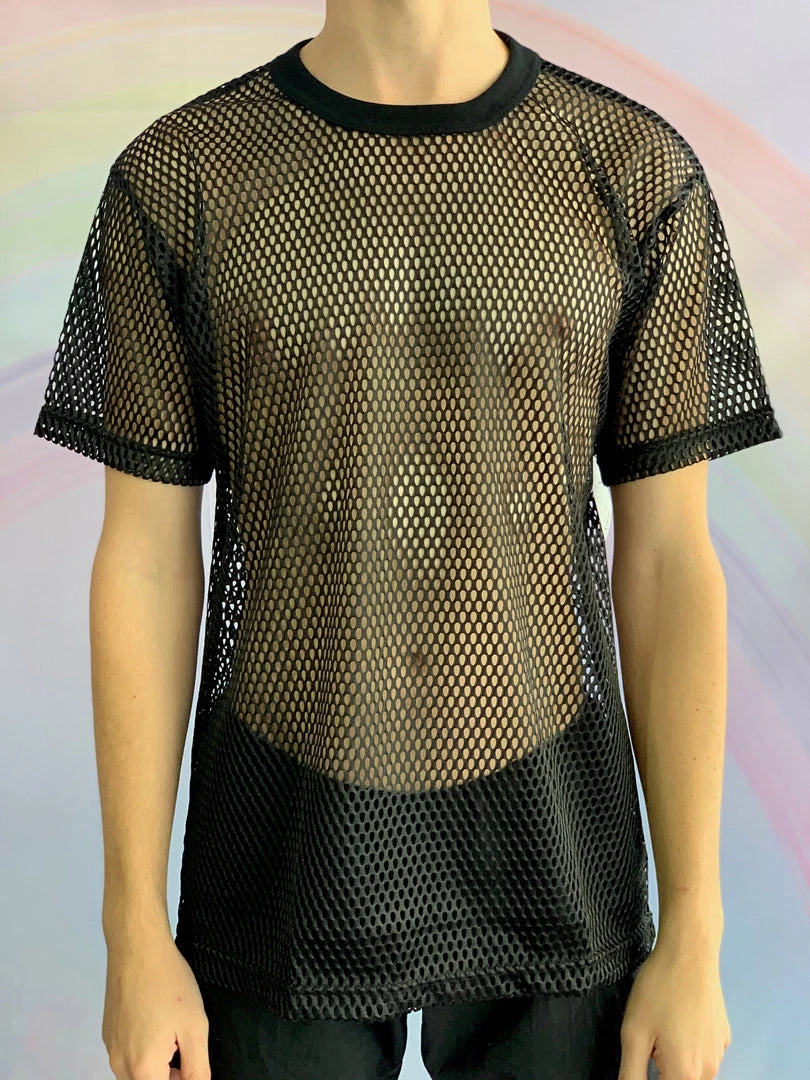 Army Studio Black Short Sleeved Fishnet T-Shirt T-Shirts 3 Army Studio Black Short Sleeved Fishnet T-Shirt T-Shirts