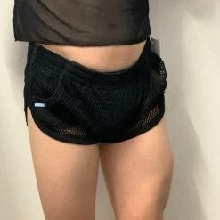 Body By Gabriel Men's Black Fishnet Shorts Pants & Shorts