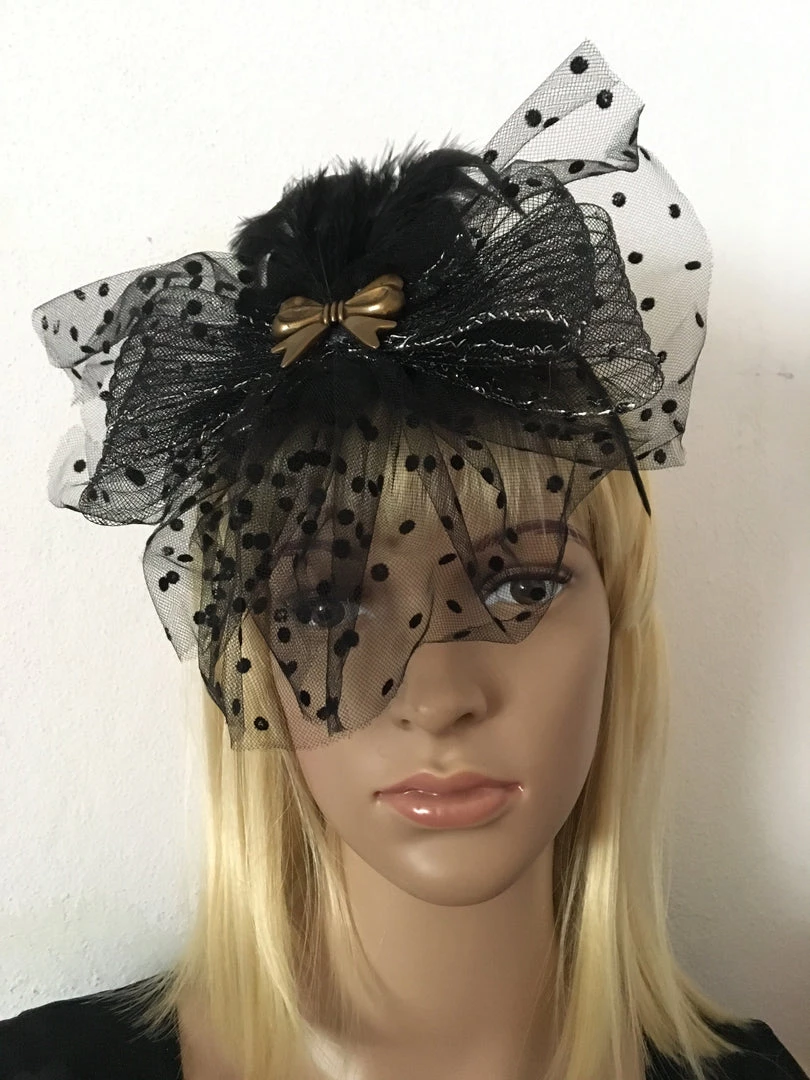 Craft Black Tulle Mini Steampunk Hat (R) 4 Craft Black Tulle Mini Steampunk Hat (R)