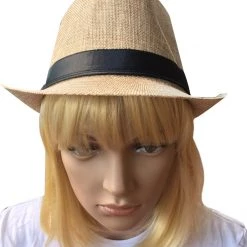 DHGate Tan Trilby Hat With Feather