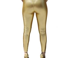 Moo Moo Festival Wear Metallic Gold Leggings