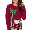 Hurly-Burly Tropical Santa Ugly Christmas Jumper Red