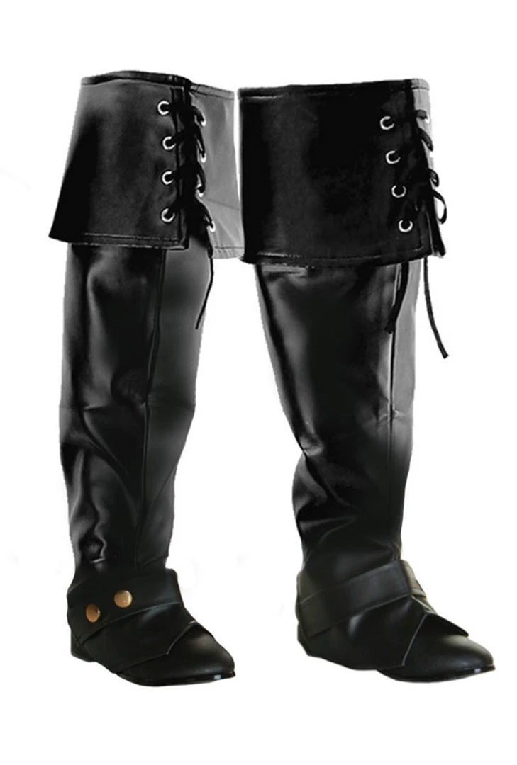 Sweidas Black Lace Up Pirate Boot Covers 3 Sweidas Black Lace Up Pirate Boot Covers
