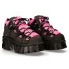 PRE-ORDER M-106-C26 New Rock Black & Pink Platform Shoes