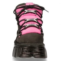 PRE-ORDER M-106-C26 New Rock Black & Pink Platform Shoes