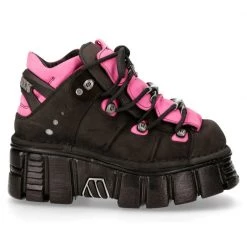 PRE-ORDER M-106-C26 New Rock Black & Pink Platform Shoes