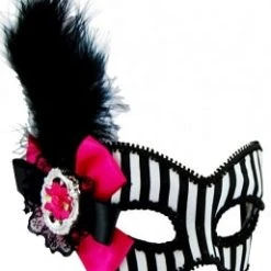 Sweidas Masks & Eyemasks Burlesque Black And White Striped Mask