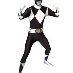 Rubies Superheros & Villians Black Power Ranger Morphsuit