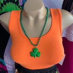 Hurly-Burly Plastic Shamrock Necklace Saint Patrick's Day