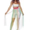 Leg Avenue Rainbow Multi Slit Sheer Skirt