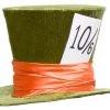 TomFoolery Large Velvet Mad Hatter Green Top Hat Fairytale & Mystical