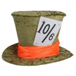 TomFoolery Book Week Small Velvet Mad Hatter Green Top Hat