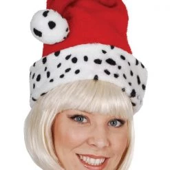 TomFoolery Santa Hat With Dalmatian Trim