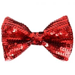 Jacky Wang Neck Ties Red Sequin Bowtie