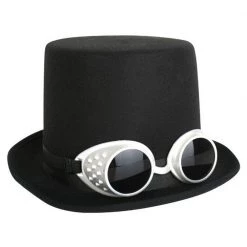 Malltop Plain Silver Steampunk Goggles