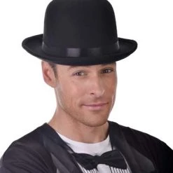 TomFoolery 1920's Great Gatsby Deluxe Bowler Hat With Inner Elastic