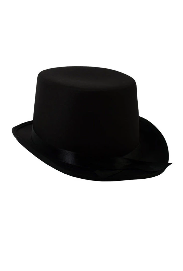 Hurly-Burly Top Hat With Black Satin Band Funny Costumes 3 Hurly-Burly Top Hat With Black Satin Band Funny Costumes
