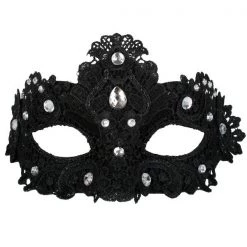 TomFoolery Masks & Eyemasks Black Glittery Lace Mask