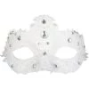 TomFoolery White Glittery Lace Mask Masks & Eyemasks