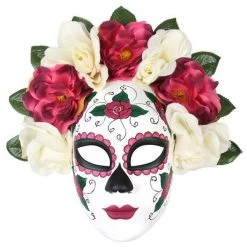 TomFoolery Full Face Floral Day Of The Dead Mask