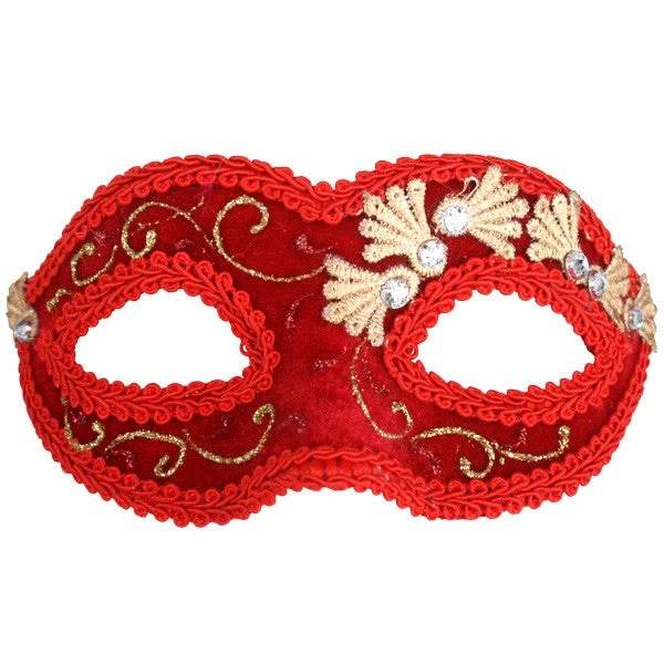 TomFoolery Masks & Eyemasks Red And Gold Velvet Eye Mask 3 TomFoolery Masks & Eyemasks Red And Gold Velvet Eye Mask