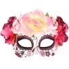 TomFoolery Day Of The Dead Floral Pink Half Mask Halloween
